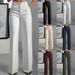 Women's New High Waist Drape Straight Simple Suit Trousers Women_ecoleips.com
