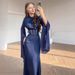 Elegant Long Sleeve Maxi Dress – Flowy & Graceful Women’s Dress For Spring & Summer (Red/Dark Blue/Light Blue/Burgundy/White/Black, Sizes S-XXL)_ecoleips.com