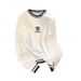 Women's Loose Fit Round Neck Knit Sweater With Embroidered Heart Design - Long Sleeve Casual Pullover For Autumn_ecoleips.com