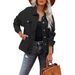 Women's Clothing Womens Denim Jacket Oversized Boyfriend Trucker Denim Jacket Womens Short Cape_ecoleips.com