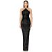 Verve Women's Sleeveless Sexy French Style With Slit Sequins And Halter Neck Party Evening Dress_ecoleips.com