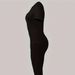 Women's Slim-Fit Printed T-Shirt & Pants Set - Stretch Polyester, Office To Casual, S-Xxl, Black Sleek Silhouette_ecoleips.com