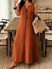 Plus Size Spring And Summer Elegant Casual Long Loose Sleeveless Dress_ecoleips.com