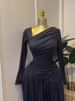 Elegant Ruched Sleeveless Cocktail Dress With High Slit Neckline - Stretchy Bodycon Midi Dress For Women_ecoleips.com