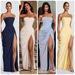 Women's Clothing Style Asymmetrical Pleated Strapless Dress Sexy High Slit Romantic Women's Clothing/Dress For Formal & Casual For Women_ecoleips.com