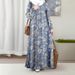 Spring Autumn Floral Print Muslim Dress 2026 AliExpress Amazon Cross Border Trade New Design for Europe And America_ecoleips.com