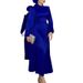 Women's Clothing New Round Neck Lantern Sleeve Long Skirt Side Waist Strap Slim Dress Female_ecoleips.com