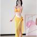 Women's Sexy Two Piece Bikini Set With Long Skirt For Island Vacation Beach Hot Spring Summer Regular Fit Polyester Swimsuit_ecoleips.com