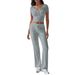 Diyun 2025 Spring/Summer European American Women's Clothing Y2K Sports Casual Style U-Neck T-Shirt And_ecoleips.com