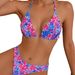 Sexy Printed Bikini Strappy Triangle Cup Swimsuit For Women Style Beach Vacation Wear_ecoleips.com