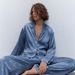 European And American Cross-Border Summer New Heart Satin Sleeve Long Pants Set Comfortable Loose Wholesale_ecoleips.com