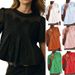 Women's Round Neck Embroidered Lace Top With Short Sleeves Loose Fit Solid Color_ecoleips.com
