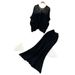 Women's French Style Hollow Knit Two Piece Set Soft Gentle Slim Fit Summer Elegant Commuting Suit_ecoleips.com