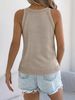 K Leisure Solid Color Hollow Out Sleeveless Knitted Sweater Vacation Top Women's Clothing. No Necklaces Or Other Accessories_ecoleips.com