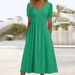 Women's Clothing Summer New Short Sleeved Dress Women's Clothing Personality Dress V Neck_ecoleips.com