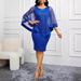 Women's Clothing Solid Color Shawl Sleeve Fashion Elegant Slim Hip_ecoleips.com