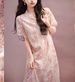 Chinese-style Modified Spring Cherry Blossom Cheongsam Dress|Embroidered Lace Slim-fit Dress 2025 Summer New Style_ecoleips.com