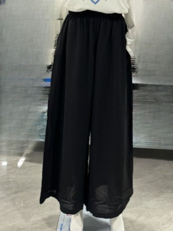 K Loose Oversized Elastic Waist Wide Leg Pants With Large Swing Beach Casual Pants_ecoleips.com
