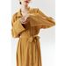 2025 Summer New Women's Temperament Commuter Belt Shirt Up Long Skirt, Elegant And Slim High Waist Dress_ecoleips.com