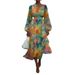 Women's V-Neck Dress Summer Fashion Floral Puff Sleeve Dress_ecoleips.com