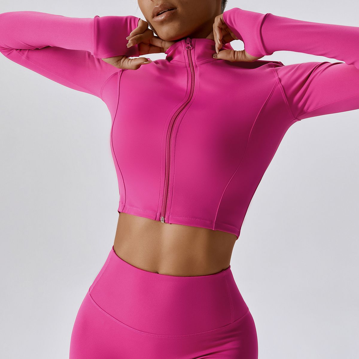 Women's Clothing Zipper Outdoor Running Sports Yoga Jacket Slimming Fitness Long Sleeved Jacket Girls Quick Drying Yoga Clothes_ecoleips.com
