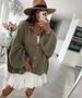 Classic Batwing Sleeve Cardigan – Vintage-Inspired Knit Open Front Sweater For Women (Black, Khaki, Light Grey, Green, Beige)_ecoleips.com