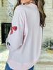 Festive Bow Embroidered Sweater – Long-Sleeve Casual Top For Christmas & Valentine’s (XS/S/M/L, Pink)_ecoleips.com