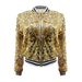 Spring Autumn 2027 Fashion European-USA Style Hip-Hop Outerwear Coat Women Polyester Stand Collar Sequin Long Sleeve Casual Slim Zipper Jacket_ecoleips.com