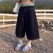 Women's Clothing Women's Korean Cow Trendy Wide Leg Cropped Jeans Washed Retro Old Blue Embroidered Loose Fit Denim_ecoleips.com