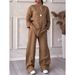 Women's Clothing 2 Piece Set Large Size Cotton And Linen Shirt Set High Waist Loose Pants_ecoleips.com