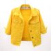 Spring And Summer Korean Style Slim Fit Colorful Mid-Sleeve Denim For Women Short Seven-Quarter Sleeve Jacket Vest Small_ecoleips.com