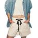 European And American Foreign Trade Cross-border Casual Eyelet Drawstring Multi-pocket Loose Denim Shorts For Women_ecoleips.com
