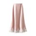 K Lace Patchwork Midi Skirt With A New Drape And Glossy A-line Mid Length Skirt For Women_ecoleips.com