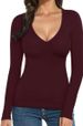 New Autumn/Winter Knit Long Sleeve Slim Fit Top With V-Neck, Fshionble Sexy Bse Shirt For Amzon In Europe Nd_ecoleips.com