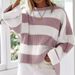 2026 Autumn Winter Round Neck Long Striped Knit Cross-Border European And American Women's Fashion Flared Sleeve_ecoleips.com