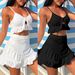 Women's Clothing Solid Color Floral Special Fabric Three Piece Swimsuit Swimsuit Bikini_ecoleips.com