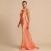 Women's Clothing Backless Slit Sexy Elegant Dress Solid Color Halter Neck Mid Length Skirt Satin New Style_ecoleips.com