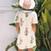 European American Fashion Floral Print Puff Sleeve For Women, 2025 Summer New Style, Fresh And Simple Color-blocking_ecoleips.com