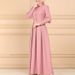 European American 2022 Goddess Style Round Neck Sleeve With Button Decoration, Simple Cuffed Sleeves, High Waist, And_ecoleips.com