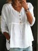 Women's Clothing Casual Three Quarter Sleeve Lace V Neck Pullover Multicolor Women's Tops Shirt_ecoleips.com