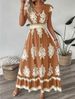 Women's Clothing Hot Selling Beach Dress Holiday Style Printed Big Swing Dress_ecoleips.com