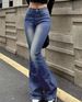 Women's Clothing Supply New Style Washed Creative Tie Dyed High Waist Elastic Hip Lifting Versatile Ladies Denim Trousers_ecoleips.com