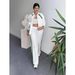 Women's Casual Two-Piece Set Spring Stripe Color Block Lounge Pants Outfit - Comfortable Stretchy Polyester Jogger Suit For Sports Travel Daily Wear_ecoleips.com