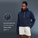 High Neck Half Zip Pullover Top, Casual Loose Fleece Lined Warm Sports Sweatshirt Jacket, Women's Short Style, D25131_ecoleips.com