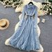 Elegant Lace & Mesh Long Dress – High-Quality Embroidered A-Line Dress For Women_ecoleips.com