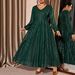 Elegant Plus Size V-Neck Evening Dress For Women - Long Sleeve A-Line Formal Gown For Wedding & Special Occasions_ecoleips.com