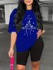 Summer Women's Casual Fashion Moon And Hand Printed Loose T-shirt+shorts Two-piece Sportswear Suitable For Daily Wear-31_ecoleips.com