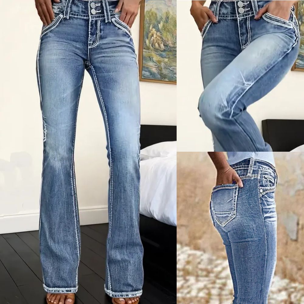 Women's Clothing Women's Slim Fit Stretch Jeans Embroidered Curve Stretch Denim Jeans For Formal & Casual For Women_ecoleips.com