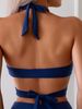 Women's Solid Color Halter Neck Bikini Two Piece Swimsuit Set Tie Up Shorts Swimwear From Overseas_ecoleips.com