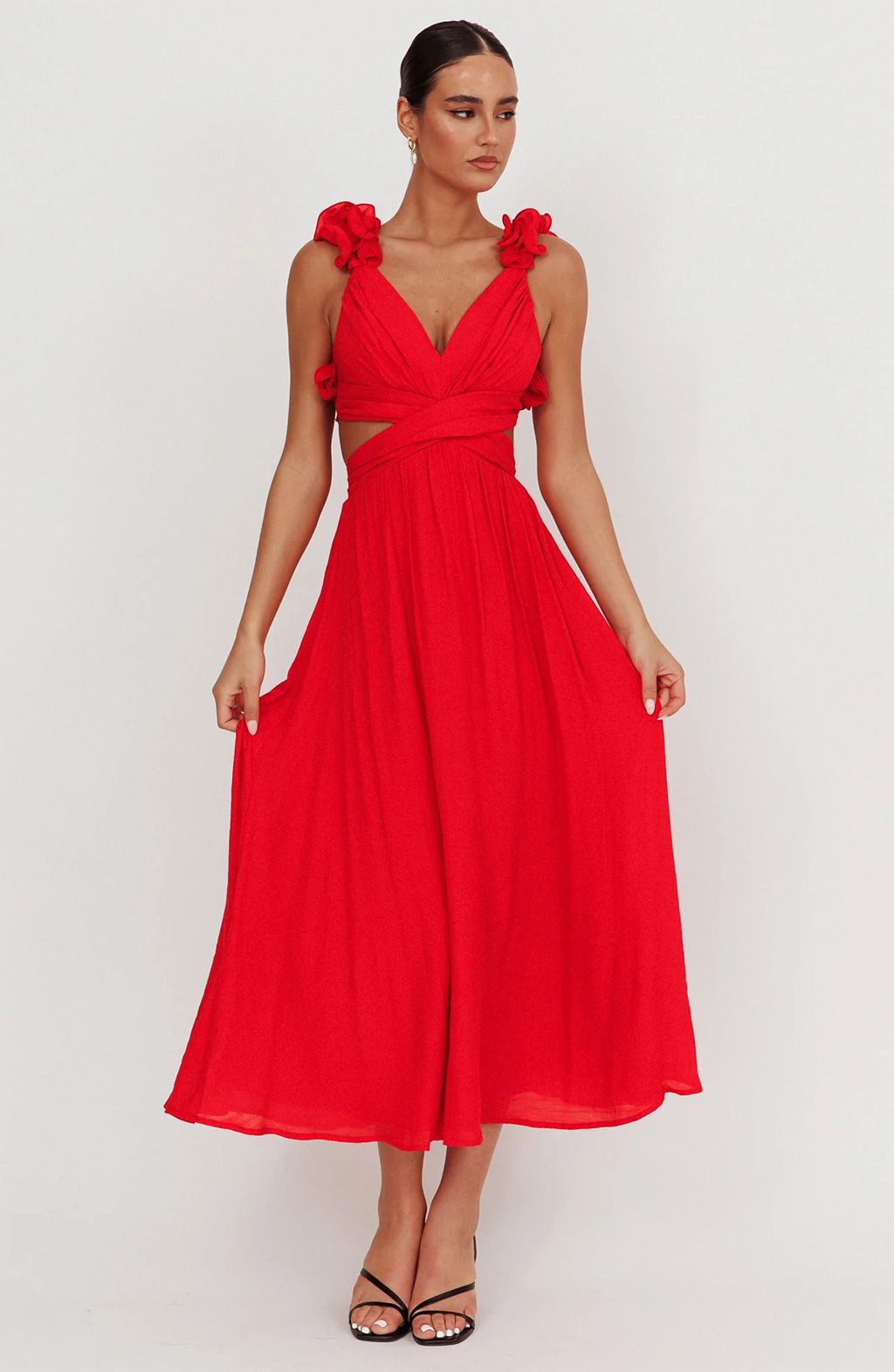 Women's Floral Chiffon Dress Summer Pleated Full Skirt Backless Cross Tie Rope Gown Casual Vintage Style for Women_ecoleips.com